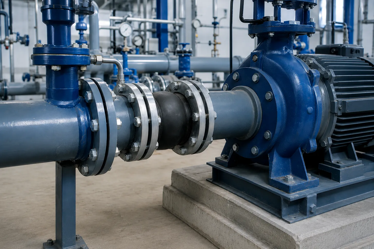 Single Sphere Rubber Expansion Joints for Pump Stations and Water Pipelines
