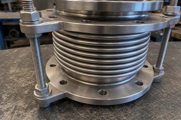 Bellows body and connection detail of metal expansion joint
