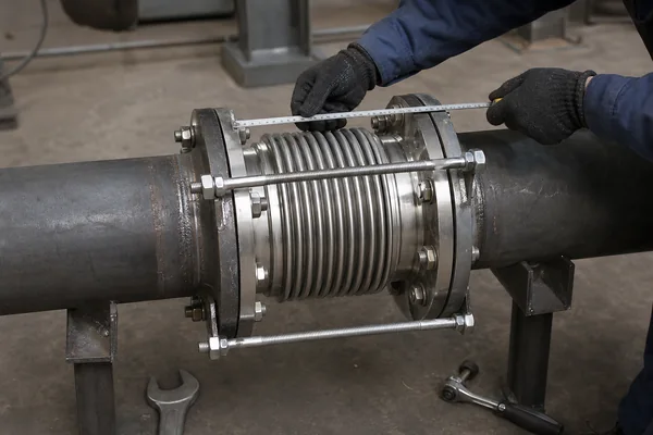 Installation alignment check for metal bellows expansion joint