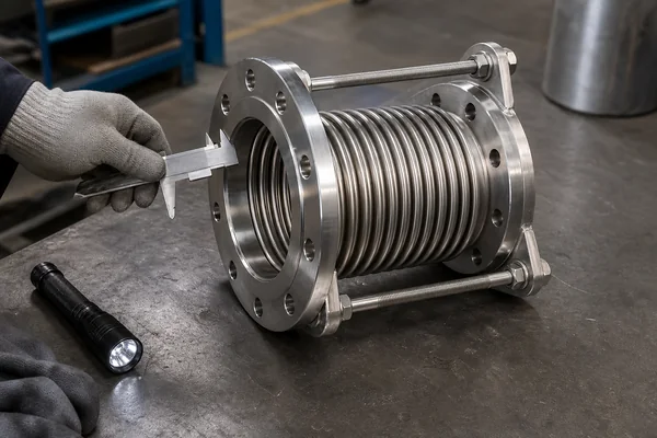Dimensional and visual inspection for metal bellows expansion joint
