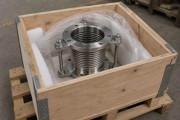 Export wooden crate packing for metal bellows expansion joint