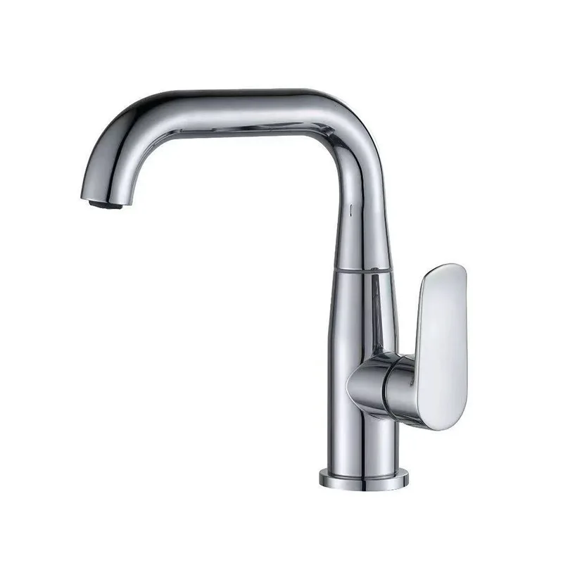 SL-350-1 现代弧形厨房水龙头 360 度旋转喷嘴冷热水混合水龙头 9 级镜面镀铬黄铜水槽水龙头 缩略图 7
